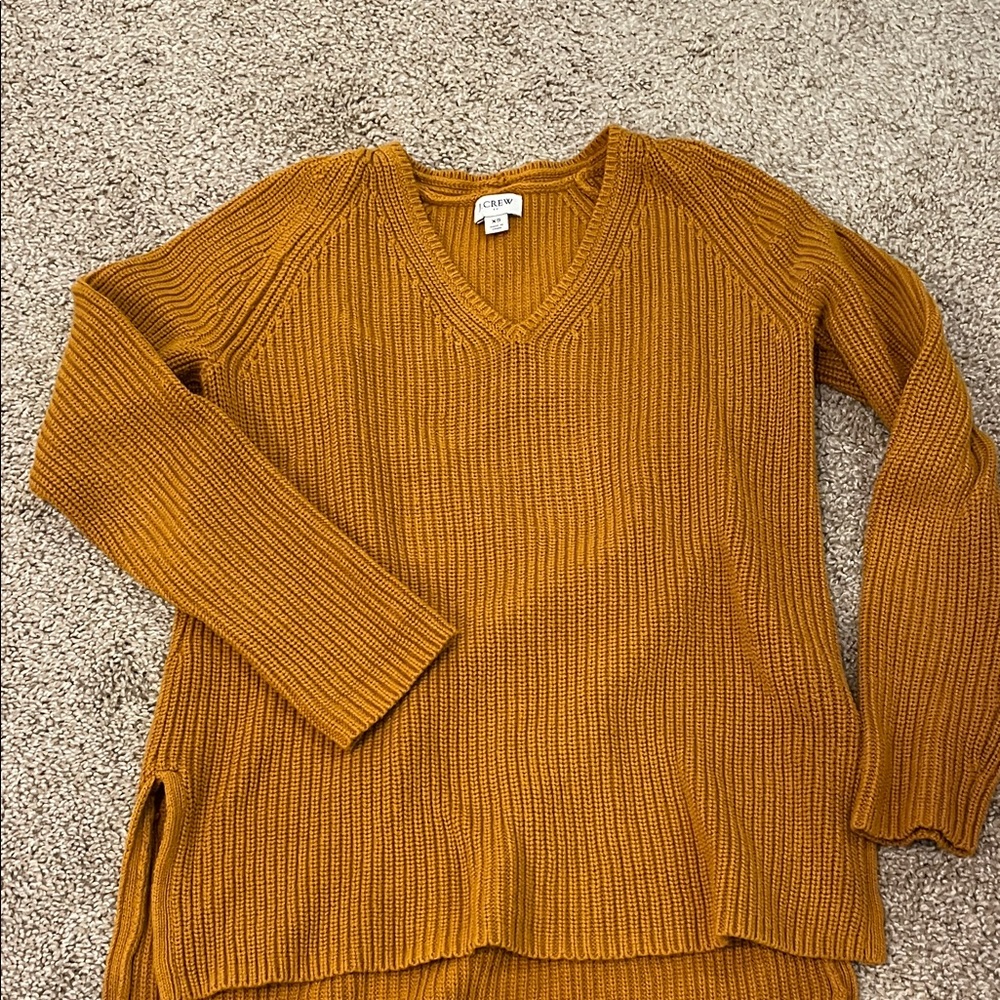 J. Crew Factory Women's V-Neck Sweater in Mustard